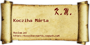 Kocziha Márta névjegykártya