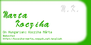 marta kocziha business card