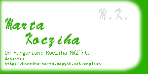 marta kocziha business card